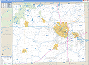 Ann Arbor Metro Area Wall Map Basic Style